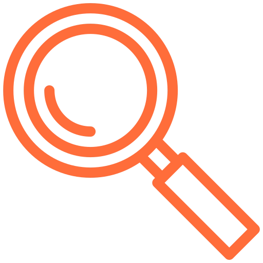 Infographic image Magnifying glass indicates research, 1st step in Consilient Services